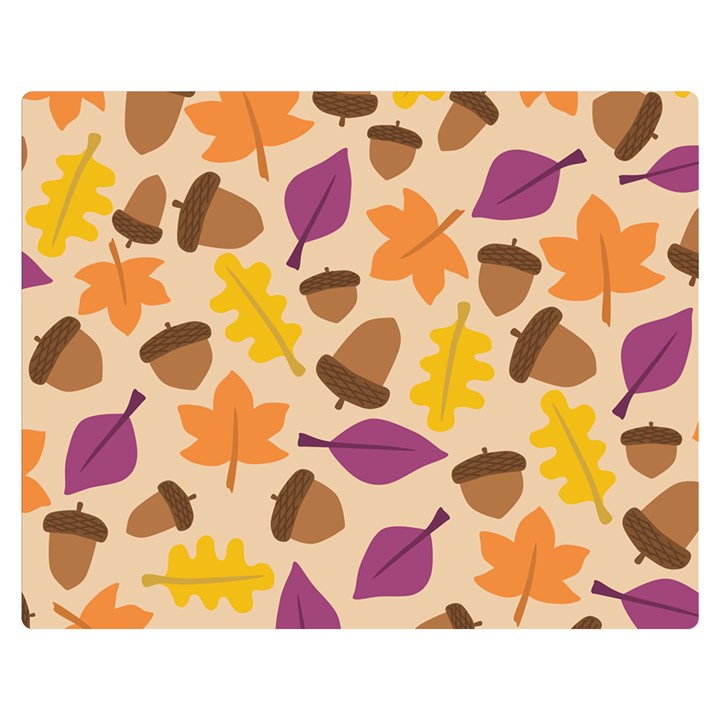 Acorn Pattern Double Sided Flano Blanket (Medium) 