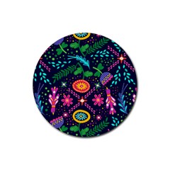 Colorful Pattern Rubber Coaster (round)  by Hansue