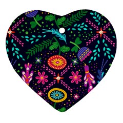 Colorful Pattern Heart Ornament (two Sides) by Hansue