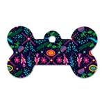 Colorful Pattern Dog Tag Bone (One Side) Front