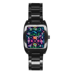 Colorful Pattern Stainless Steel Barrel Watch by Hansue