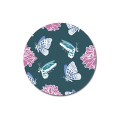 Butterfly  Magnet 3  (round) by Hansue