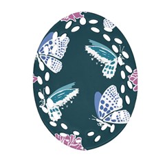 Butterfly  Oval Filigree Ornament (two Sides) by Hansue