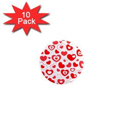 Hearts 1  Mini Magnet (10 Pack) 