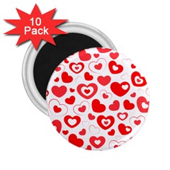 Hearts 2 25  Magnets (10 Pack) 