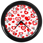 Hearts Wall Clock (Black) Front