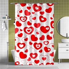 Hearts Shower Curtain 48  X 72  (small)  by Hansue