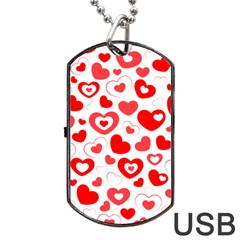 Hearts Dog Tag Usb Flash (two Sides) by Hansue