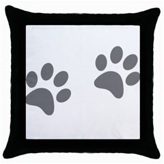 Pets Footprints Throw Pillow Case (black) by Hansue