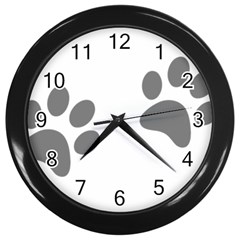 Pets Footprints Wall Clock (black) by Hansue