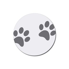 Pets Footprints Rubber Coaster (round) 