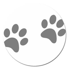 Pets Footprints Magnet 5  (round) by Hansue