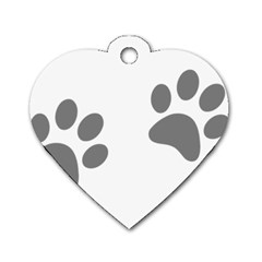 Pets Footprints Dog Tag Heart (one Side) by Hansue