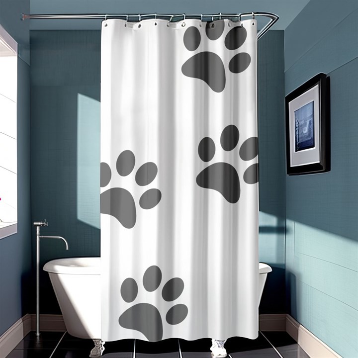 Pets footPrints Shower Curtain 36  x 72  (Stall) 