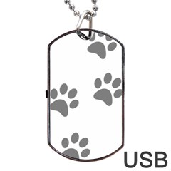 Pets Footprints Dog Tag Usb Flash (one Side) by Hansue