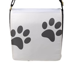 Pets Footprints Flap Closure Messenger Bag (l) by Hansue