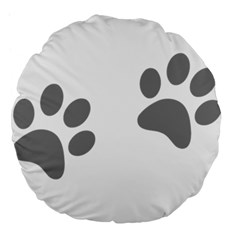 Pets Footprints Large 18  Premium Flano Round Cushions by Hansue