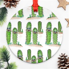 Prickle Plants2 Round Ornament (two Sides) by ArtByAng