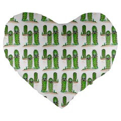 Prickle Plants Large 19  Premium Heart Shape Cushions by ArtByAng