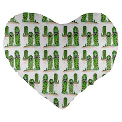 Prickle Plants Large 19  Premium Flano Heart Shape Cushions by ArtByAng