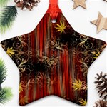 Mary Jane burgundy black and gold bedsheets  Ornament (Star) Front