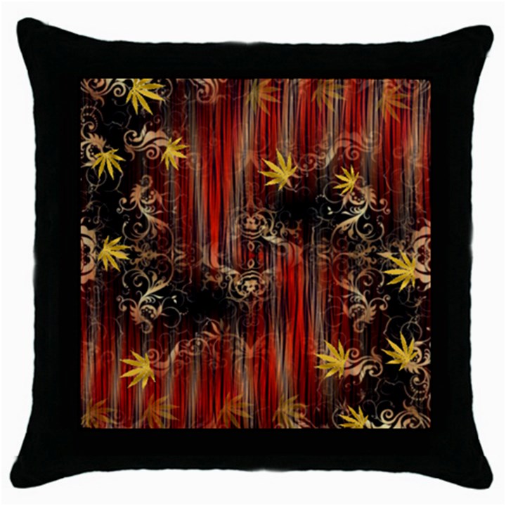 Mary Jane burgundy black and gold bedsheets  Throw Pillow Case (Black)