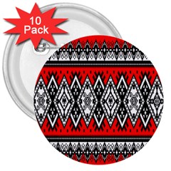 Decoration Pattern Style Retro 3  Buttons (10 Pack)  by Nexatart