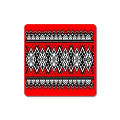 Decoration Pattern Style Retro Square Magnet by Nexatart