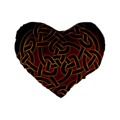 Beautiful Art Pattern Standard 16  Premium Heart Shape Cushions by Nexatart