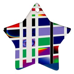 Color Graffiti Pattern Geometric Star Ornament (two Sides) by Nexatart