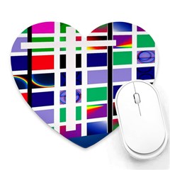 Color Graffiti Pattern Geometric Heart Mousepads by Nexatart