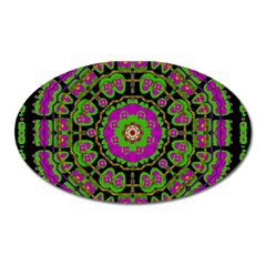 Flowers And More Floral Dancing A Happy Dance Oval Magnet