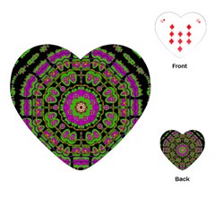 Flowers And More Floral Dancing A Happy Dance Playing Cards (Heart)