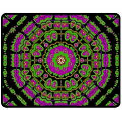 Flowers And More Floral Dancing A Happy Dance Double Sided Fleece Blanket (Medium) 