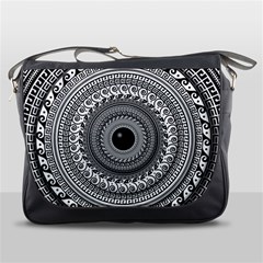 Graphic Design Round Geometric Messenger Bag by Nexatart