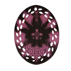 Glitch Glitch Art Grunge Distortion Oval Filigree Ornament (two Sides)