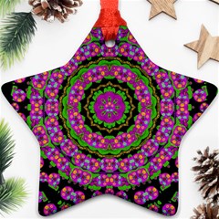 Flowers And More Floral Dancing A Power Peace Dance Ornament (star) by pepitasart