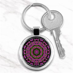 Flowers And More Floral Dancing A Power Peace Dance Key Chains (round)  by pepitasart