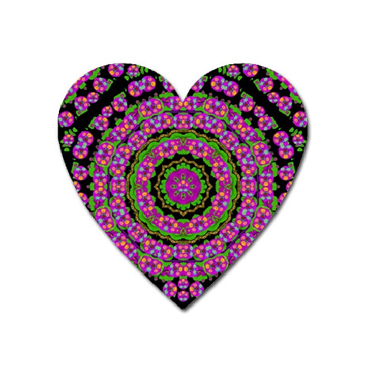 Flowers And More Floral Dancing A Power Peace Dance Heart Magnet