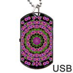 Flowers And More Floral Dancing A Power Peace Dance Dog Tag USB Flash (One Side) Front