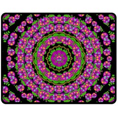 Flowers And More Floral Dancing A Power Peace Dance Double Sided Fleece Blanket (medium)  by pepitasart