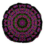 Flowers And More Floral Dancing A Power Peace Dance Large 18  Premium Flano Round Cushions Front