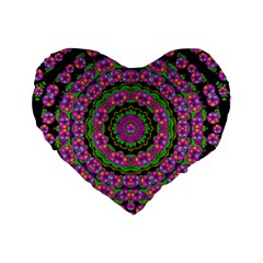 Flowers And More Floral Dancing A Power Peace Dance Standard 16  Premium Flano Heart Shape Cushions by pepitasart