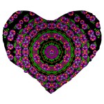 Flowers And More Floral Dancing A Power Peace Dance Large 19  Premium Flano Heart Shape Cushions Back