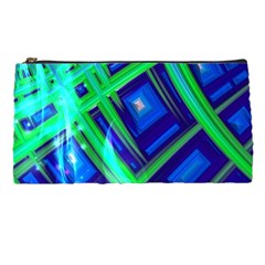 Green Blue Squares Fractal Pencil Cases by bloomingvinedesign