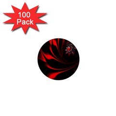 Red Black Abstract Curve Dark Flame Pattern 1  Mini Magnets (100 Pack)  by Nexatart