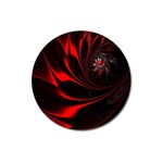 Red Black Abstract Curve Dark Flame Pattern Magnet 3  (Round) Front