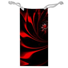 Red Black Abstract Curve Dark Flame Pattern Jewelry Bag by Nexatart