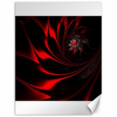 Red Black Abstract Curve Dark Flame Pattern Canvas 18  X 24  by Nexatart