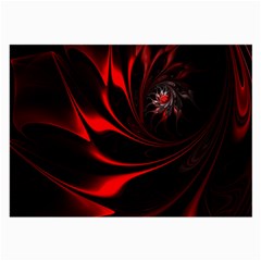 Red Black Abstract Curve Dark Flame Pattern Large Glasses Cloth